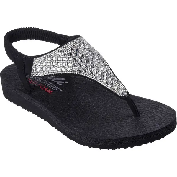 Image of Skechers Womens Meditation - Rockstar Slip On Sandals UK Size 6 (EU 39) Black SKE2251-BLK-6