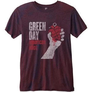 Image of Green Day - American Idiot Unisex Large T-Shirt - Blue,Red