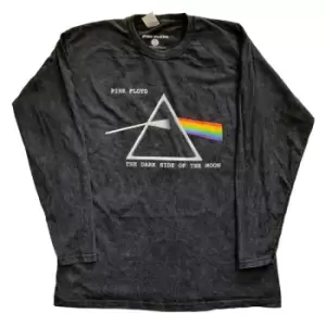 Image of Pink Floyd - Dark Side Of The Moon Courier Unisex Large Long Sleeved T-Shirt - Black