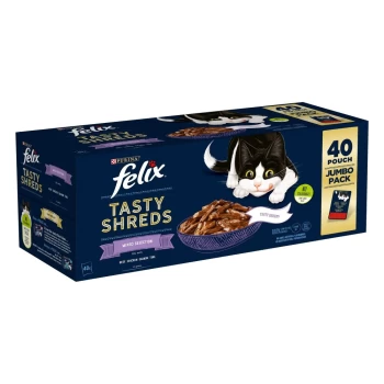 image of Felix Tasty Shreds Mixed Selection Cat Food 40 x 80g