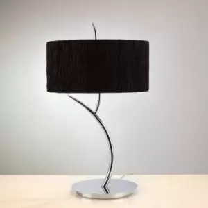 Image of Eve Table Lamp 2 Bulbs E27 Large, polished chrome with Round Black lampshade