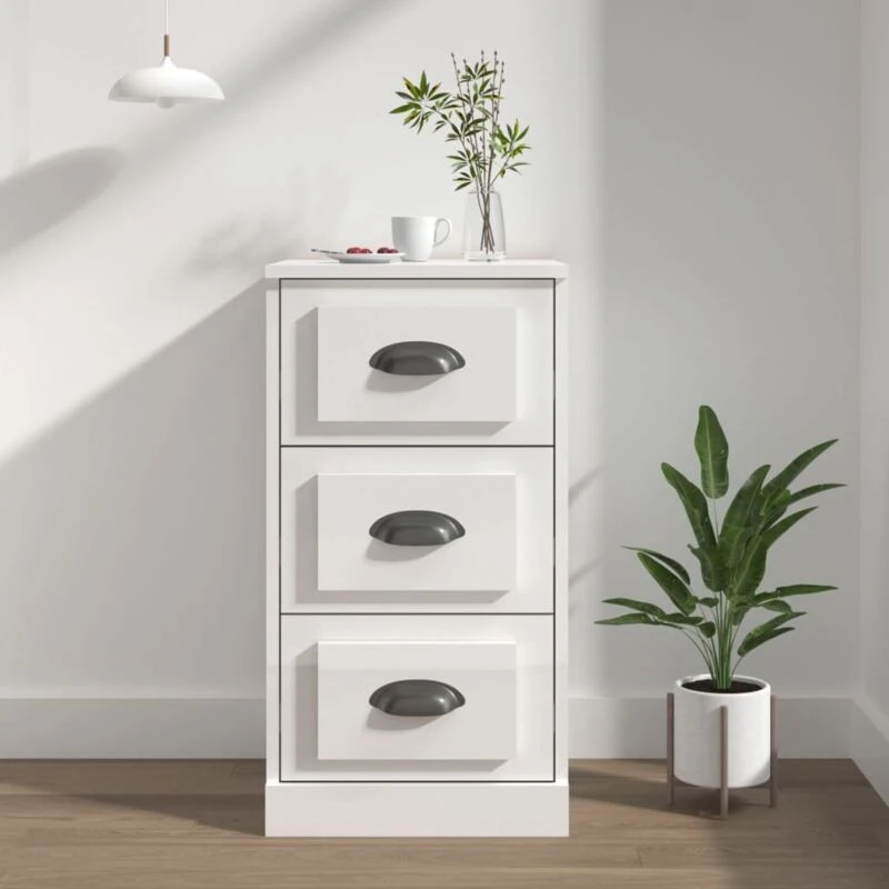 Image of VIDAXL Sideboard High Gloss White 36x35.5x67.5cm Engineered Wood vidaXL 8720845791087