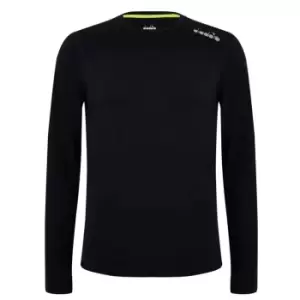 image of Diadora Long Sleeve Core Running T Shirt Mens - Black