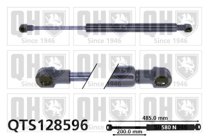 Image of QUINTON HAZELL Tailgate strut QUINTON HAZELL QTS128596