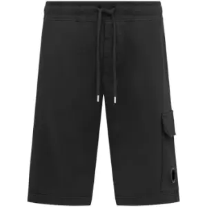 Image of CP COMPANY Micro Lens Fleece Shorts - Black