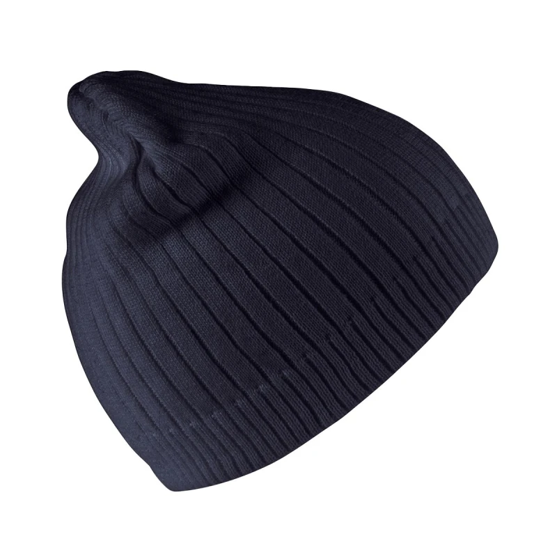 Image of Result Result Men Knitted Cotton Beanie in Navy Navy One Size Male 5063425914760