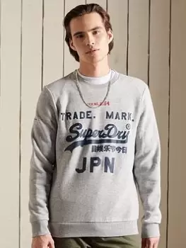 Image of Superdry Vl Ac Crew, Grey Marl, Size L, Men