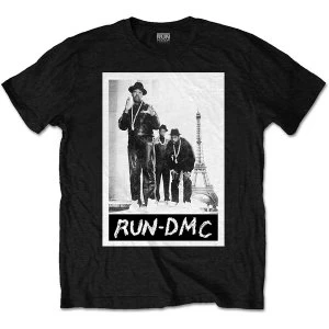 Image of Run DMC - Paris Photo Unisex Large T-Shirt - Black