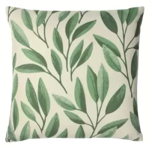 Image of Laurel Botanical Cushion Forest Green, Forest Green / 45 x 45cm / Cover Only