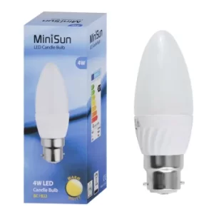 Image of Pack of 6 4W BC B22 Warm White LED Frosted Candle Bulbs