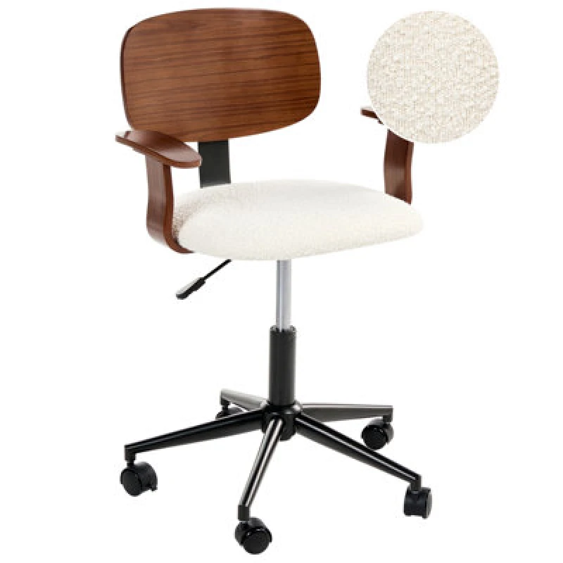 Image of Beliani Desk Chair Gunnison Boucle Off-White