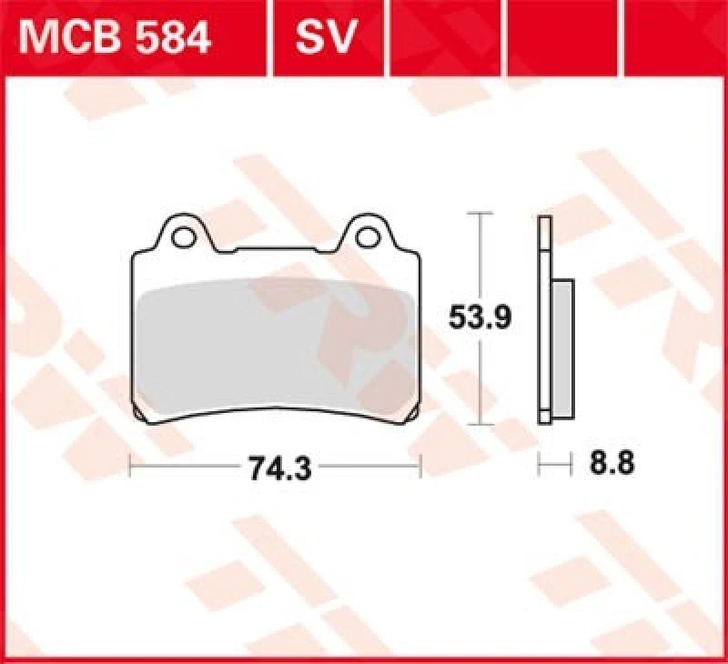 Image of TRW Lucas Brake pad MCB584