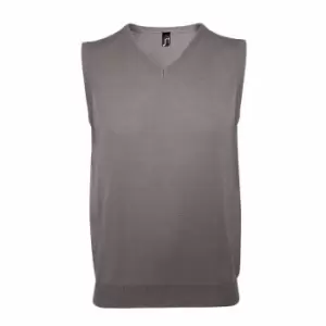 Image of SOLS Unisex Gentlemen Sleeveless V Neck Sweater Vest (L) (Grey)