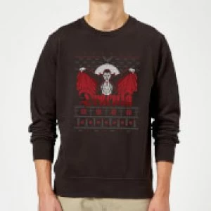 image of Universal Monsters Dracula Christmas Sweatshirt - Black