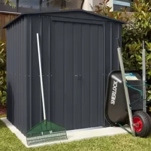 Image of 6' x 6' Lotus Anthracite Grey Apex Metal Shed (1.83m x 1.85m)