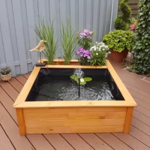 image of Promex Raised Square Garden Solar Pond Kit with Planting Zone