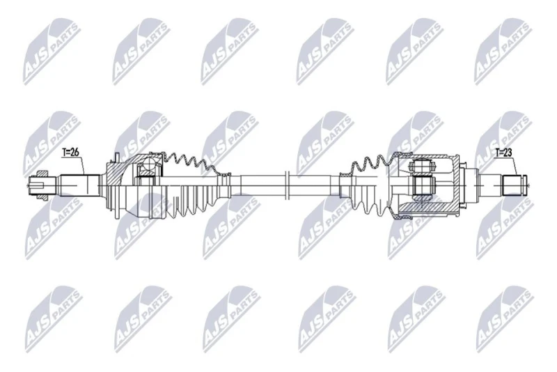 Image of NTY NPW-TY-265 Drive shaft Automatic Transmission, Rear Axle Right Drive Shaft (13)