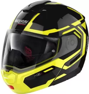 image of Nolan N90-3 Driller N-Com Helmet, black-yellow, Size S, black-yellow, Size S