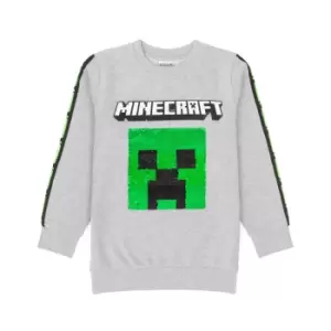 Image of Minecraft Childrens/Kids Sequin Flip Sweatshirt (13-14 Years) (Grey)