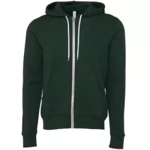 Image of Bella + Canvas Adults Unisex Full Zip Hoodie (L) (Forest Green)