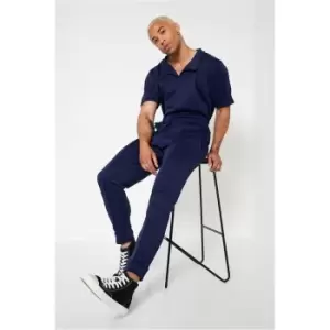 Image of I Saw It First Navy Scuba Polo & Joggers Set - Blue
