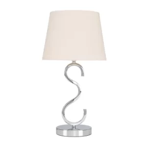 Image of Cabonna Chrome Touch Table with Beige Aspen Shade