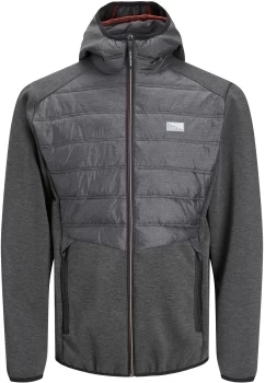 Image of Jack & Jones JCOTOBY HYBRID JACKET Fleece Jacket Black grey