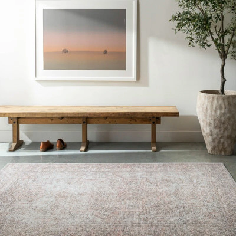 Image of Becki Owens X Livabliss Vintage Oriental Boho Blush/cream Margot Area Rug 120 X 170 Cm - Easy Care, Ideal For Living Room