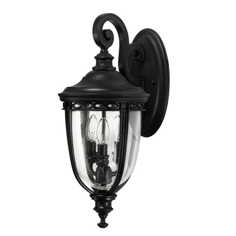 Image of Loops Outdoor IP44 3 Bulb Wall Light Sconce Black LED E14 60W Bulb External d00710 Black