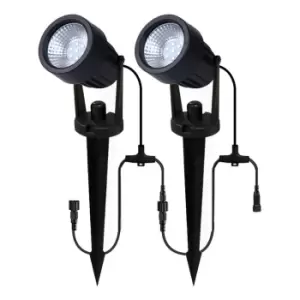 Image of Zink LAPIN 2 Light LED Garden Spike Add-On Kit Black