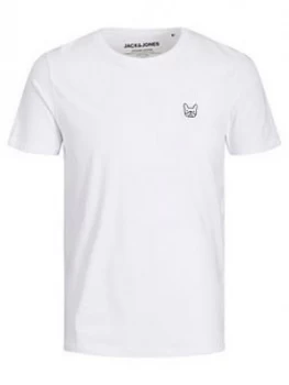 image of Jack & Jones Junior Boys Denim Logo Short Sleeve T-Shirt - White