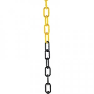 image of Slingsby Plastic Chain 10mm Short Link 25 Metre Yellow Black 328276