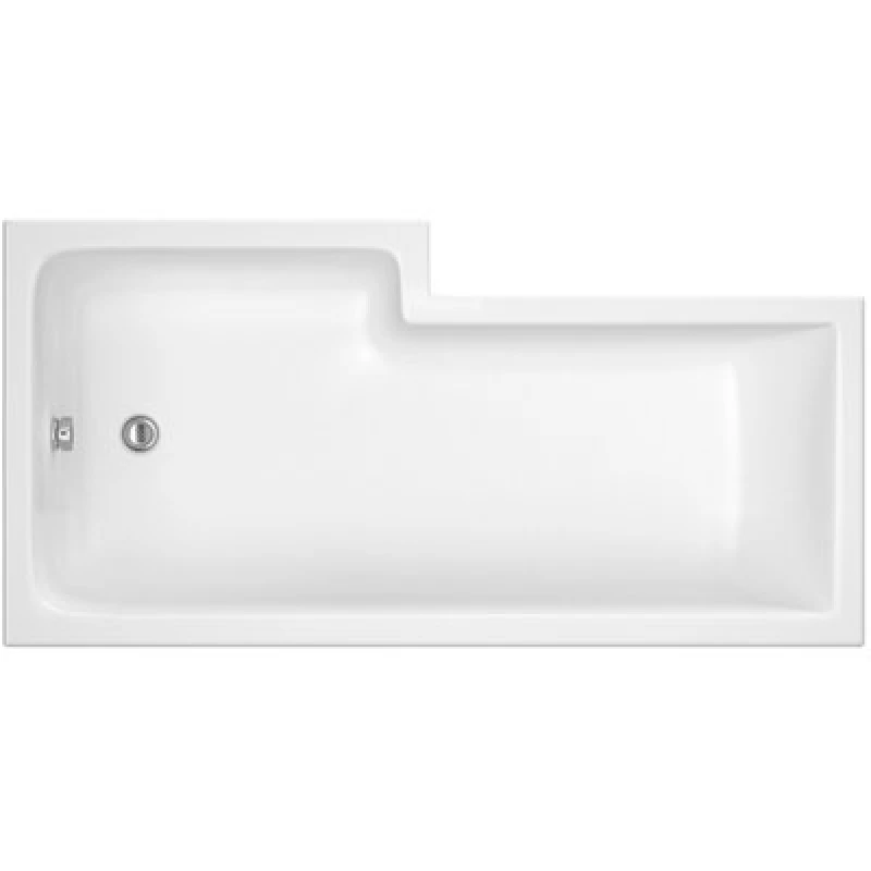 Image of Balterley L Shape Right Hand Shower Bath Tub with Leg Set 1500mm White