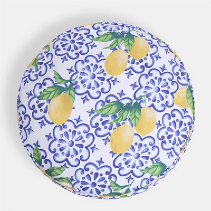 Image of OHS OHS Large Outdoor Cushion Round Decorative Floor Garden Water Resistant in Blue Blue One Size Unisex 5027434209149
