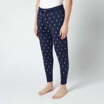 Image of Polo Ralph Lauren Mens All Over Print Liquid Cotton Joggers - Cruise Navy - M