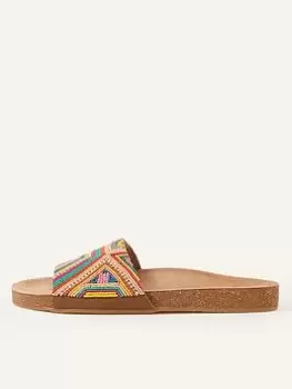 Image of Accessorize Beaded Geo Footbed - Multi, Size 37, Women