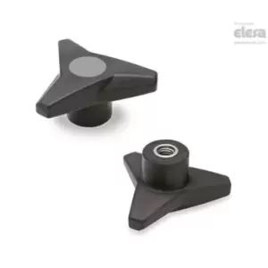 Image of ELESA Soft Three-arm knob-VB.839/80 SST-M10-Soft-C3 Grey