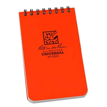 image of Rite in the Rain Universal Notebook, Top Spiral Bound, 3" x 5" (50 Sheets) Orange