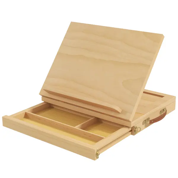 Image of Vinsetto Wooden Table Easel Box, Adjustable Beechwood Table Box Easel w/ Storage Drawer, Portable Folding Artist Drawing & Sketching Board