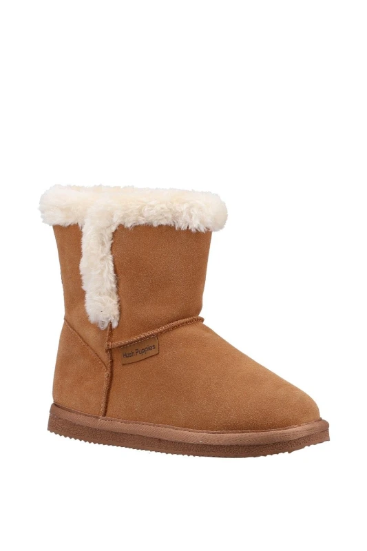 Image of Hush Puppies 'Ashlynn' Suede Slipper Booties Tan