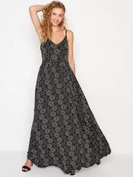 image of Long Tall Sally Starburst Strappy Maxi Dress - Black, Size 12, Women