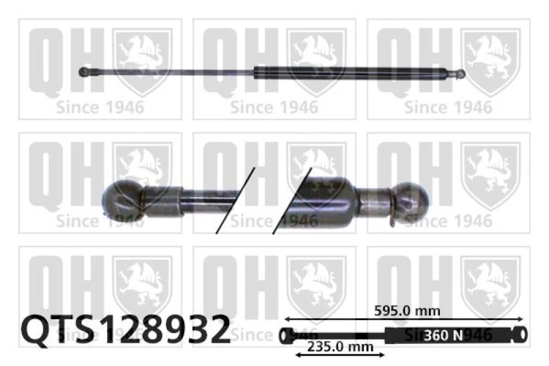 Image of QUINTON HAZELL Tailgate strut QUINTON HAZELL QTS128932