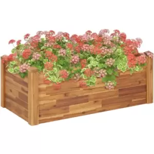 image of Vidaxl - Garden Raised Bed 110x60x44cm Solid Acacia Wood Brown