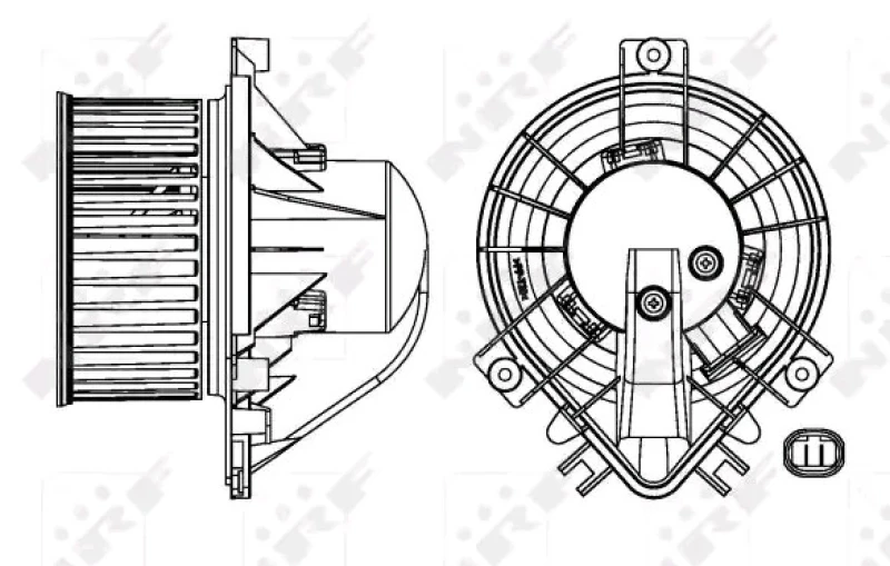 Image of NRF 34159 Blower Motor EASY FIT for right-hand drive vehicles, without integrated regulator, with bolts/screws Interior Blower (2669)