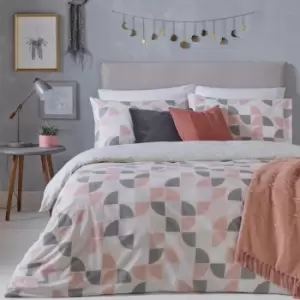 Image of Furn. Luna King Duvet Cover Set Cotton Polyester Blush