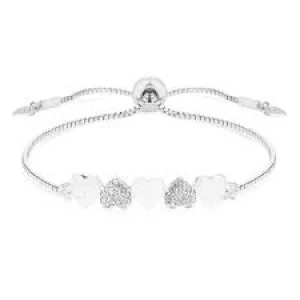 Image of Lipsy Silver Plated Polished And Pave Heart Toggle