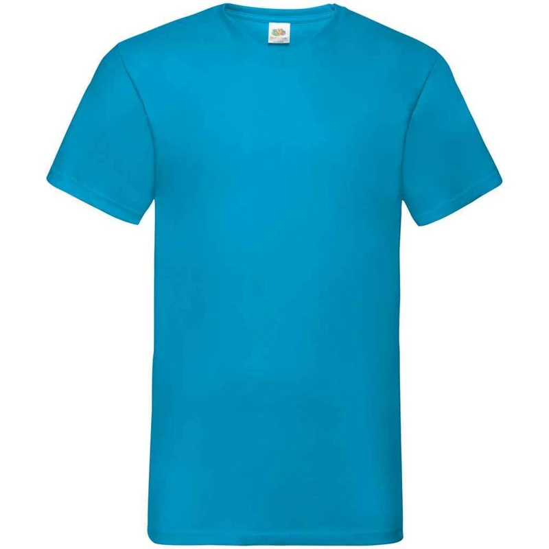 Image of Fruit Of The Loom Fruit of the Loom Men Value V Neck T-Shirt in Dark Blue Size: Small Dark Blue S Male 5063527305718