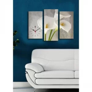 image of 3PATCS-18 Multicolor Decorative Canvas Wall Clock (3 Pieces)