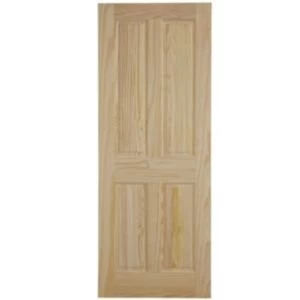 Image of 4 Panel Clear Pine Unglazed Internal Fire Door H1981mm W838mm