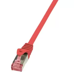 image of LogiLink 0.25m Cat.6 S/FTP networking cable Red Cat6 S/FTP (S-STP)